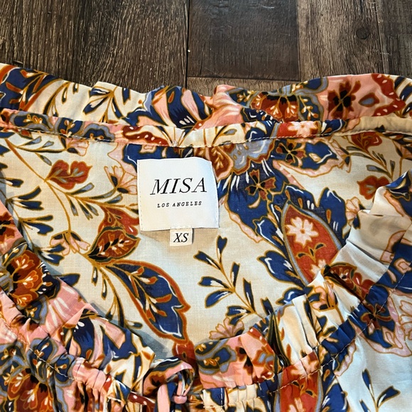 Misa Los Angeles Floral Blouse Top Women’s Size X-Small - Picture 4 of 6
